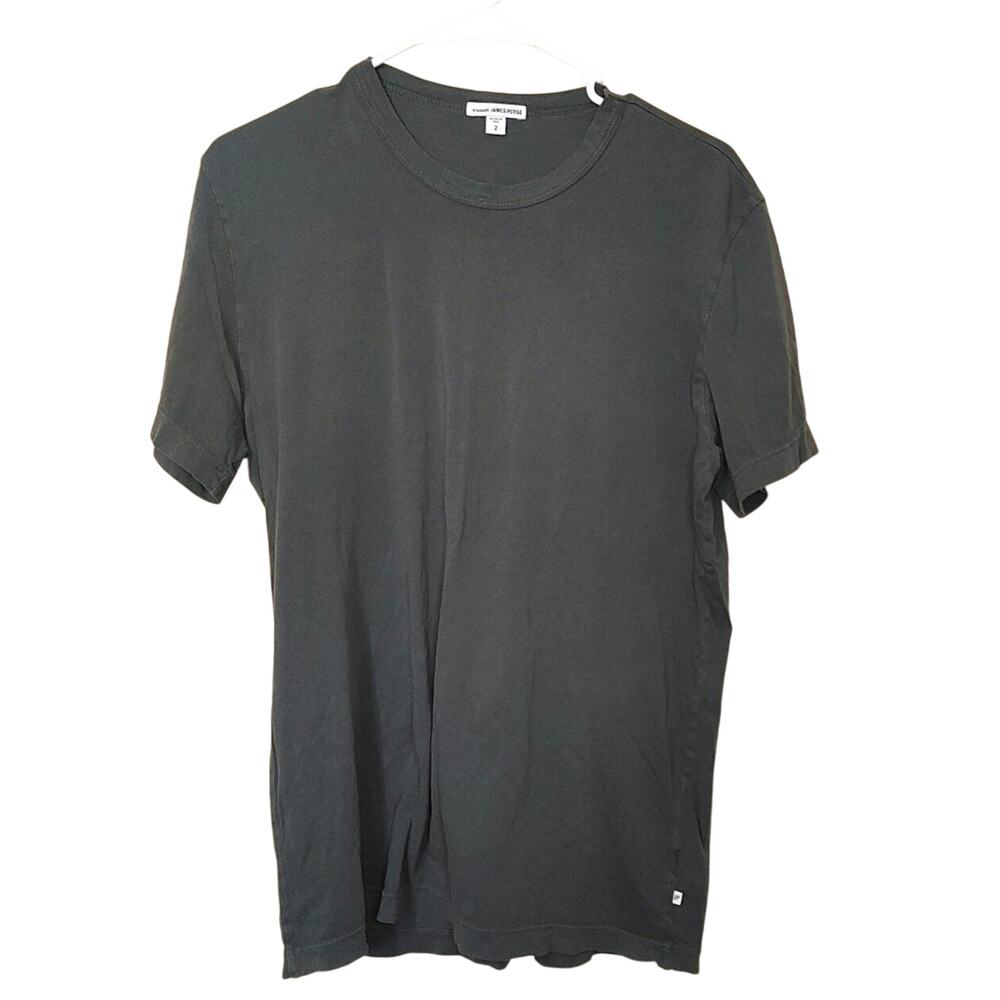 James Perse Womens Short Sleeve Crewneck Tee in Charcoal